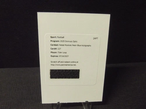 2025 Donruss Optic Tyler Loop Neon Blue (RAW)
