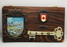 Vintage Canadian themed key rack 12x6
