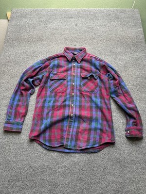 90s mighty mac tallman flannel size large purple, blue and green