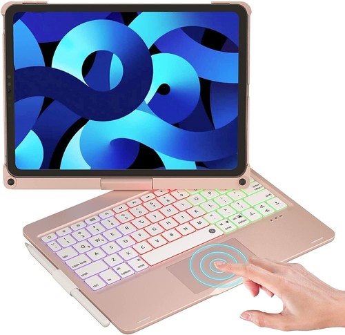 For iPad 7/8/9/10/11th Gen Air Pro 11" Touchpad Keyboard Case with 360° Rotation - Picture 2 of 39