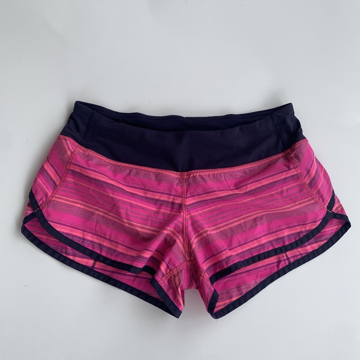 Lululemon Speed Shorts Women 4 Pow Pink Elevation Stripe Lined