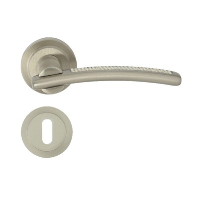DOMINO TÜRGRIFF LAVINIA-R CRISTAL M9 NICKEL BB-BUNTBART TÜRGARNITUR TÜR-KLINKE