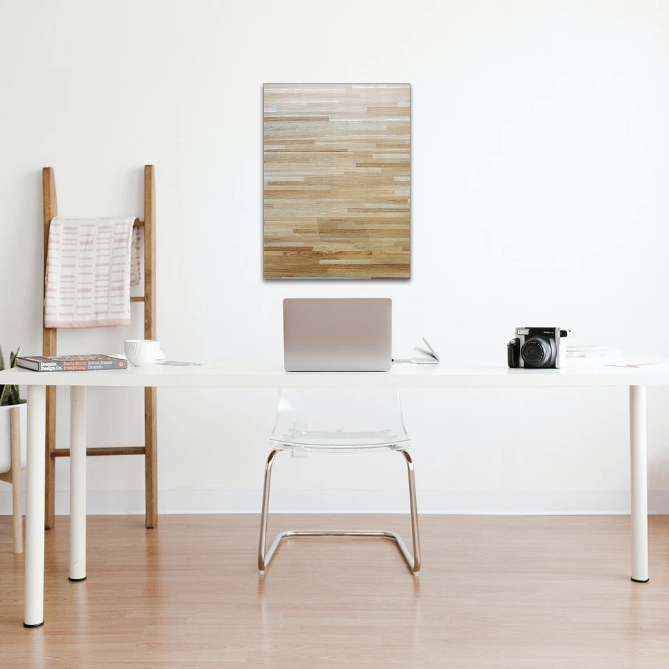 Glas-Magnettafel 60x80 Pinnwand mit Zubehör Whiteboard Büro Holz-Optik Beige - Bild 4 von 4