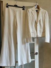 Claudia Strater Cream Jacket And Wide Leg Trouser Suit Measurements Below.