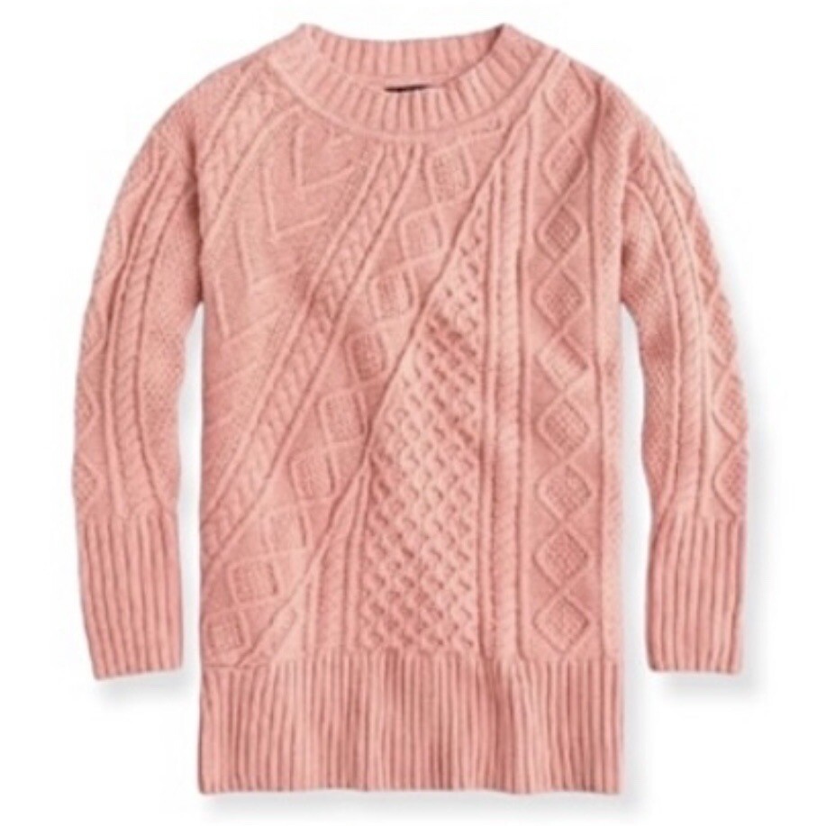 J Crew Cable Knit Patchwork Wool Blend Tunic Swea… - image 3