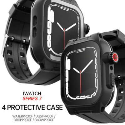 Wasserdichte Stoßfes Schutzhülle+Armband Für Apple Watch Series 7 41 mm / 45 mm