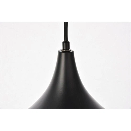 Living District Circa 1-Light Transitional Aluminum Pendant in Black - Picture 6 of 6