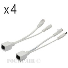 4 Pack Lot Power over Ethernet PoE Adapter Injector Splitter Kit 5v 12v 24v 48V