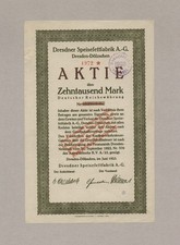 Fabryka tłuszczu jadalnego DRESDEN-Dölzschen – akcje ponad 10 000 marek – czerwiec 1923