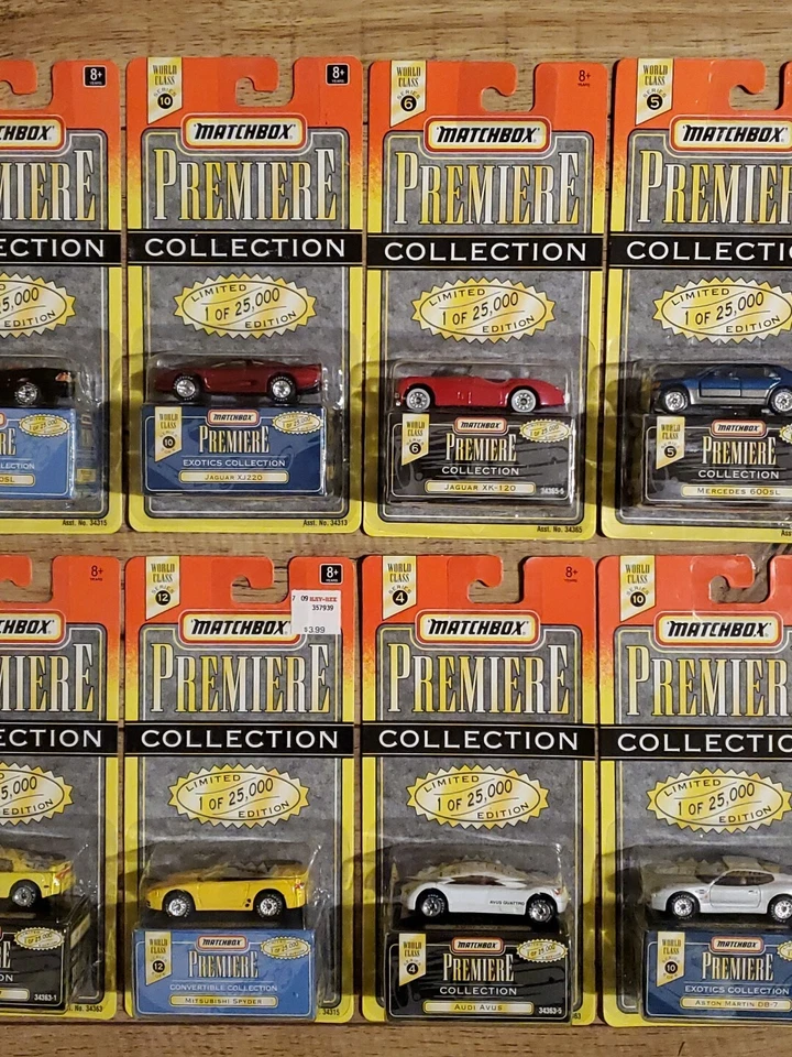 8 Matchbox Premiere Collection White Aston Martin, Mercedes, Jaguar, Mitsubishi  - Image 3 of 4