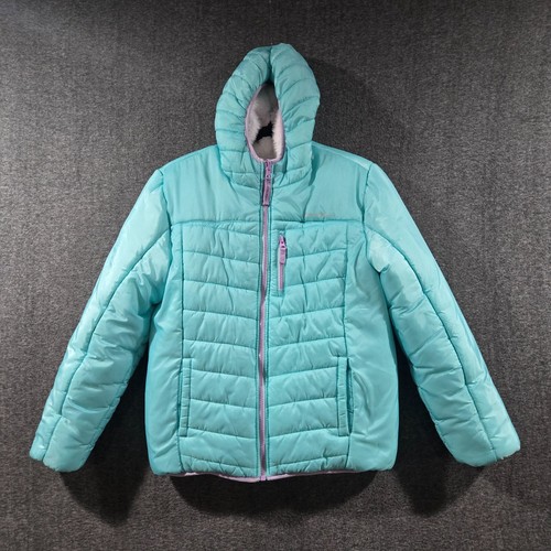 Eddie Bauer Coat Jacket Reversible Puffer Teddy Bear Girls size M