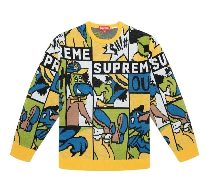 Pull de dessin animé multicolore homme SUPREME SS'20 taille XL