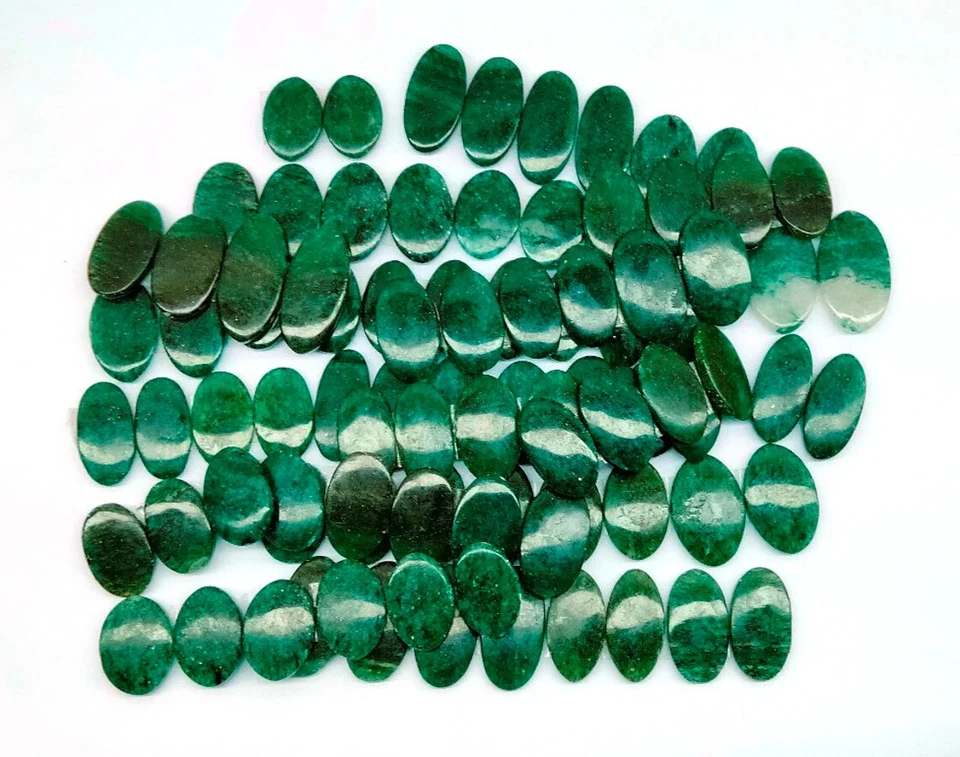 Natural Green Aventurine Matching Mix Pair Cab Gemstone Lot  Earring Making  - Image 2 of 4