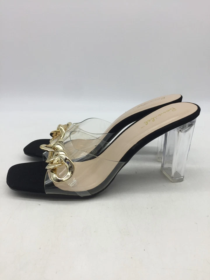 Sandalias de tacón Bonnibel para mujer negras con cadenas talla 10 Foto 3 de 4