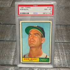 !961 Topps Bob Buhl #145 *Braves* PSA 8 NM-MT