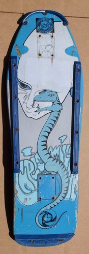 1987 GORDON & SMITH G & S CHRIS MILLER "LIZARD FACE FULL SIZE" SKATEBOARD DECK
