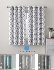 Anti Draft 100% Max Blackout Trellis Thermal Curtains - Assorted Colors & Sizes