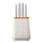 Furi Pro Stone 5pc Knife Block Set Sepia Terrazzo 5 Piece - 41503