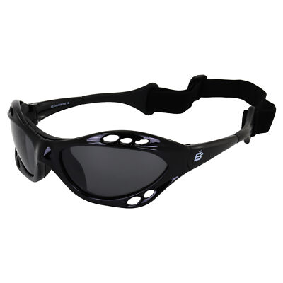 Seahawk Polarized Water Sport Sunglasses Black Frame Smoke Lens - they FLOAT
