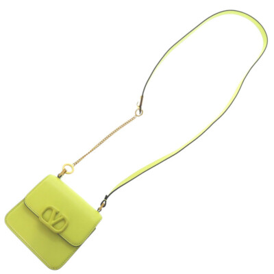 AUTHENTIC Valentino Garavani Shoulder Bag yellow Calf