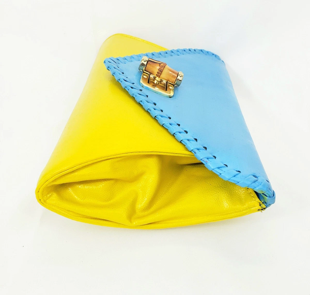 Custom Canary Faux Leather Envelope Coated Treats Clutch Bag Purse VH182