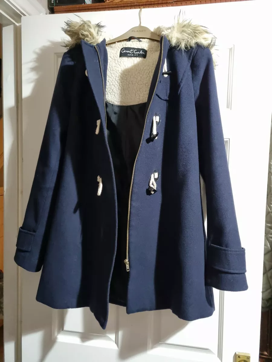 Ladies navy shop duffle coat