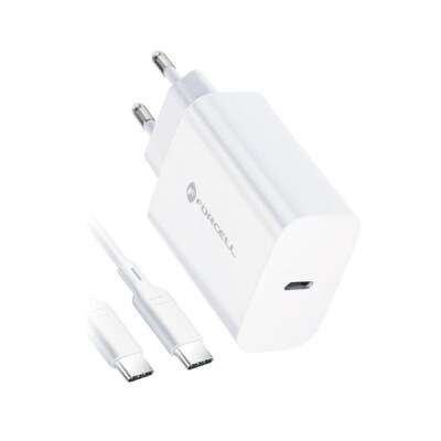Forcell Wandladegerät mit Typ C Kabel - 3A 20W Anschluss mit PD und Quick Charge
