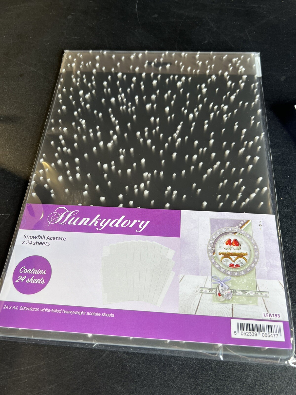 Hunkydory - Snowfall Acetate -  24 x A4 sheets - 220 Micron Heavyweight - LFA193