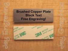 Custom Engraved 1x3 Brushed Copper Finish Plaque / Plate Tag Marker Sign Urn