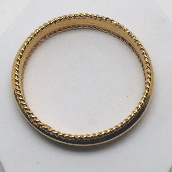 Brazalete Brazalete Diseño Premier Firmado Tono Dorado Borde Dentado 8" Joyería Regalo Foto 3 de 3