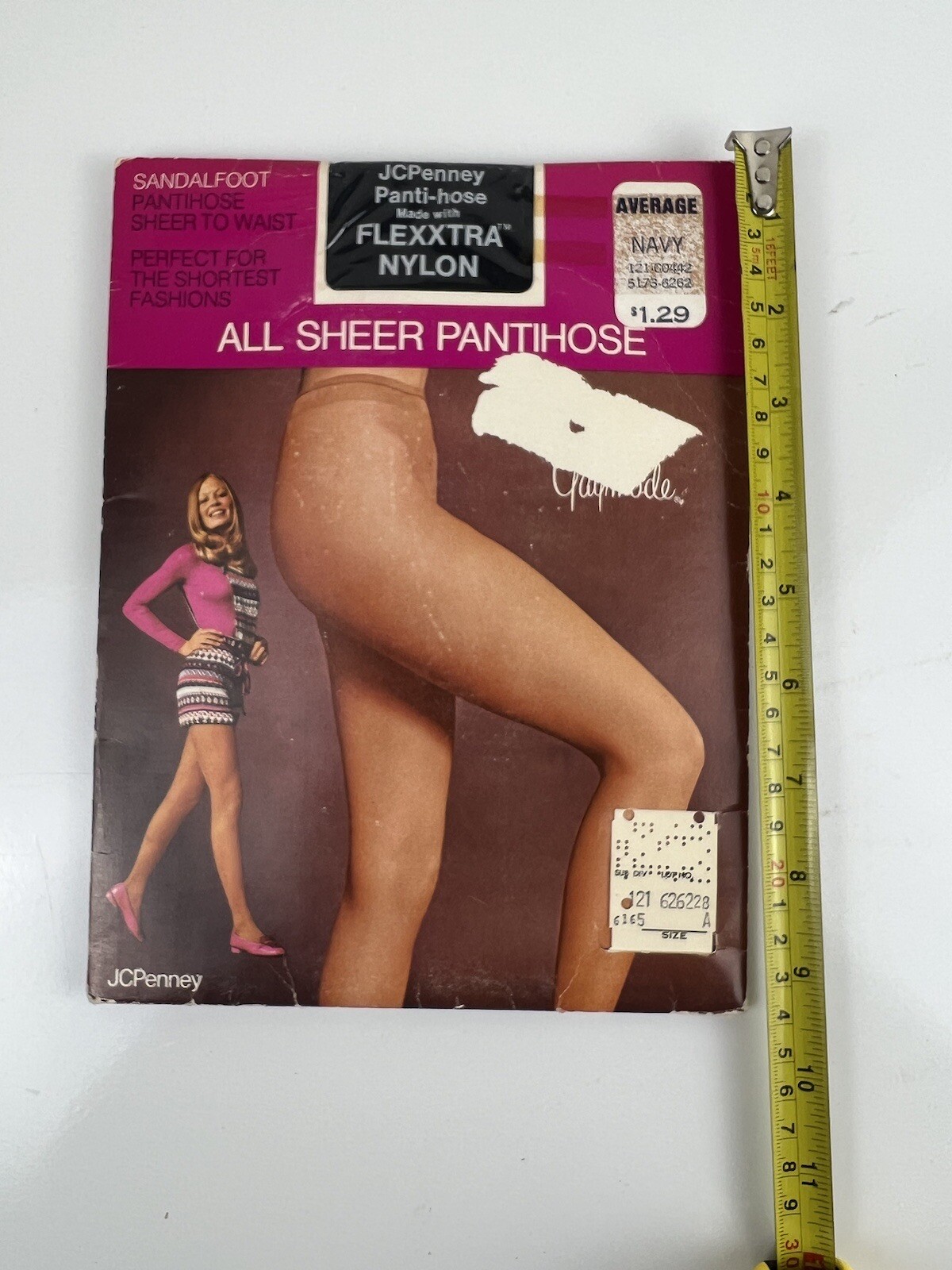Vintage New NIP JCPenny Sandalfoot Pantihose All Sheer Set of 3 Navy Gaymode