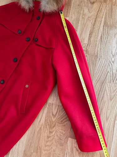 Gucci Red Wool Coat Jacket With Fox Fur 12 Years Girls Or Women S - Picture 15 of 15