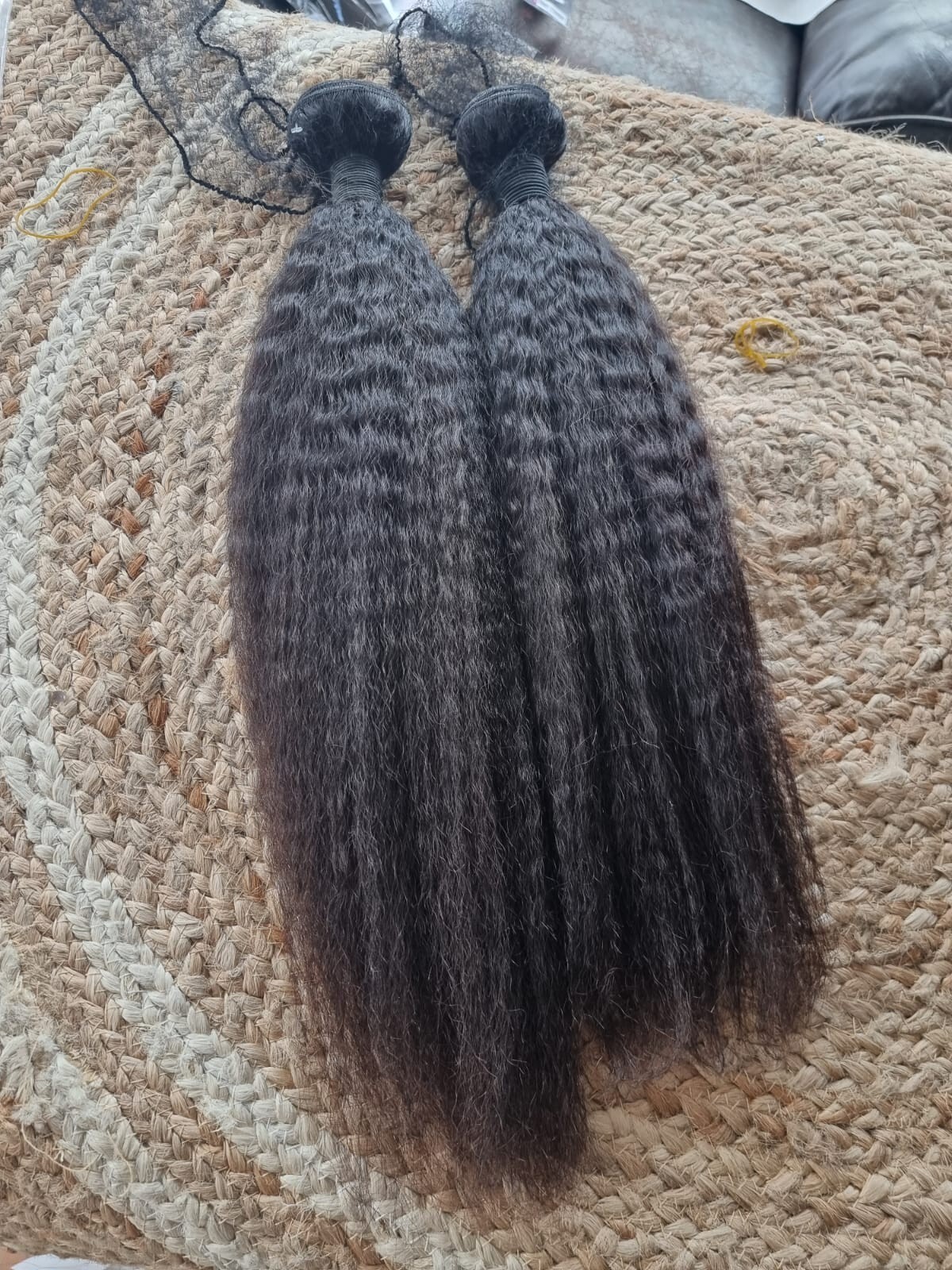 13A RAW BRAZILIAN VIRGIN HUMAN HAIR 20+22INCHES KINKY STRAIGHT 2BUNDLES 200g 1b#