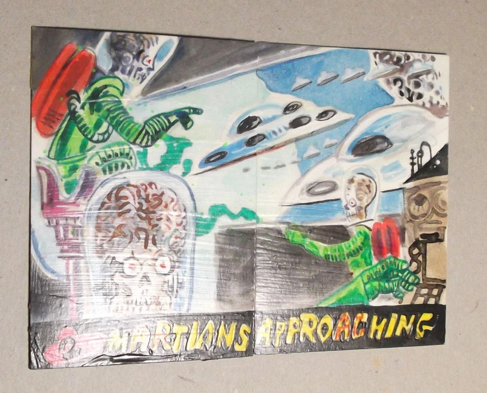 Mars Attacks Invasion 2 card puzzle Sketch Jason Atomic Martians Approaching - Image 4 of 4