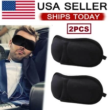 2x Travel 3D Eye Mask Sleep Soft Padded Shade Cover Rest Relax Blindfold Unisex