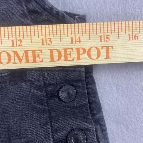Rusty Girls Black Denim Short Overalls Size 8 Distressed Adjustable Straps Y2K - Picture 11 of 14