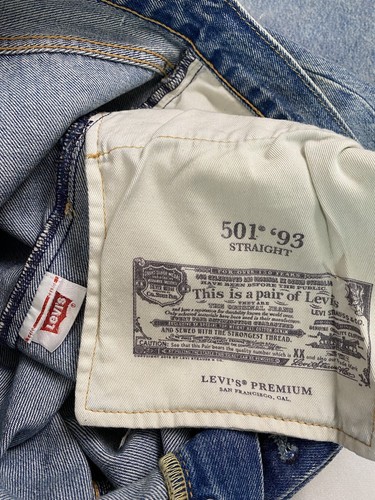 Levi’s 501 93 Straight Premium Distressed blau Herrenjeans Größe 36 x 32 Knopfleiste - Bild 12 von 12