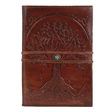 Leather Journal Refillable Lined Paper Tree of Life Handmade writing Notebook
