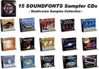 15 CDs SoundFonts SF2 Format Instrument Samples Library CDs for professional use