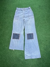 Vintage 70s Mismatch Rare Bell Bottom 28x33 Super Flare High Waisted Jeans