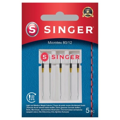 Singer Nähmaschinennadeln Microtex 2023 Stärke 80 a 5 Stück