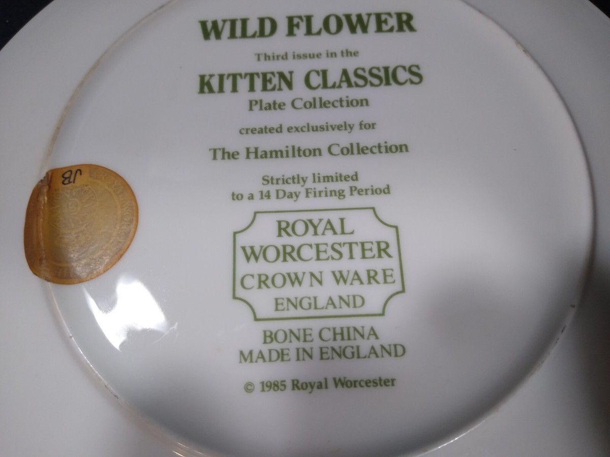 Royal Worcester Wild Flower Kitten Classics collector plate from