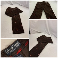 Eland Cords Pants 10 Brown Corduroy Snow Boarder Flat Front YGI N2-119