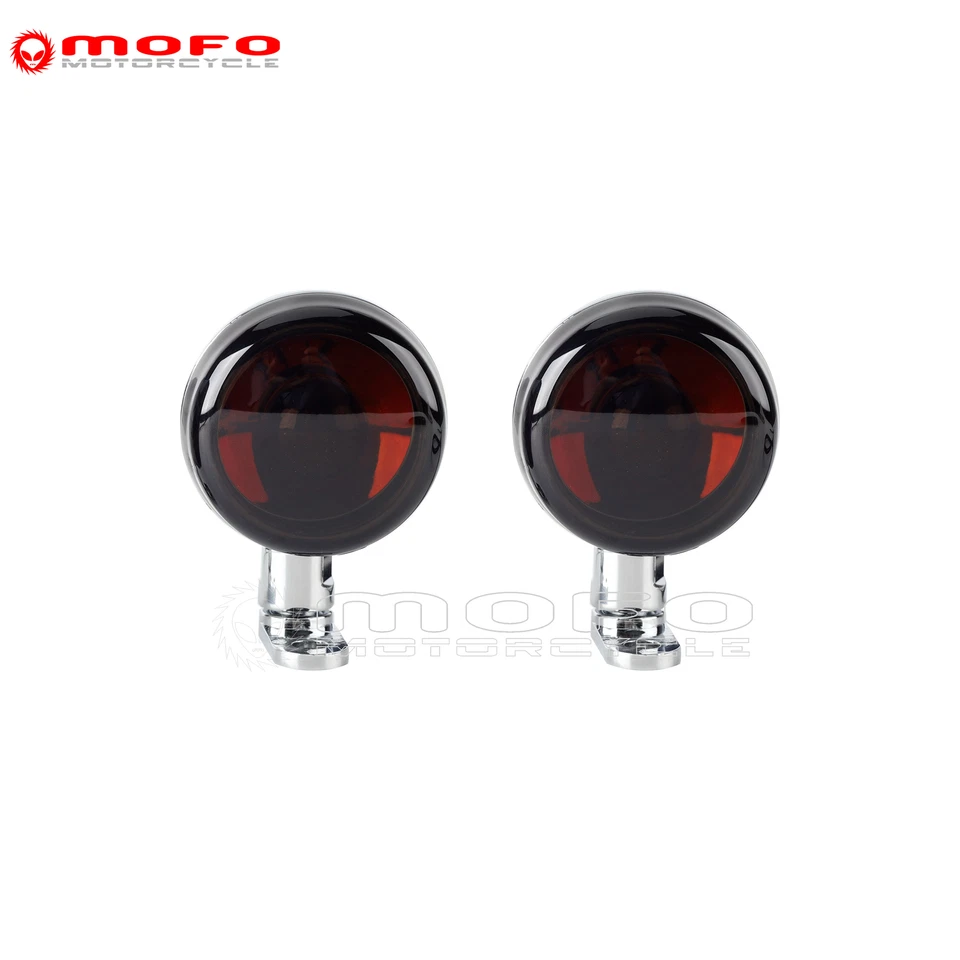 Par de luces intermitentes de señal de giro delanteras para Harley Sportster FXDL Softail FXBB FXFB Foto 4 de 4