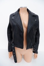 Victorias Secret Womens Brand New Faux Leather Biker Jacket Size S Small Black