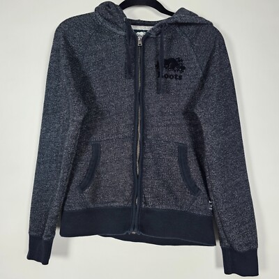 Roots Cotton Blend Mens Small Long Sleeve Full Zip Gray Hoodie