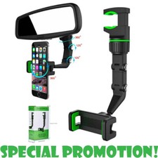 360 Car Rearview Mirror Rotation Adjustable Phone Holder Mount Multifunction