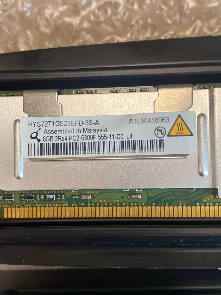 HYS72T1G523EFD-3S-A 16GB KIT PC2-5300F DDR2-667 Memory - 398709-071 413015-B21 - Image 3 of 3