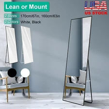 Large Full Length Mirror Aluminum Alloy Frame Floor Mirror Wall-Mounted
