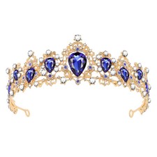 Blue Crown Audrey Descendants Bride Headband Elegant Vintage